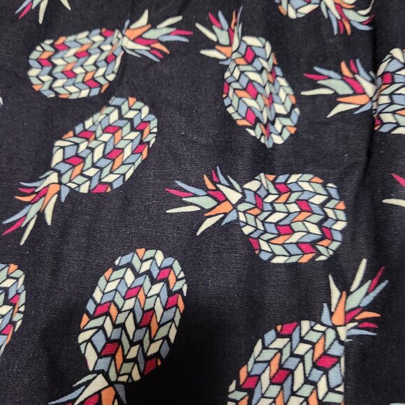 Loft Outlet Pineapple Patterned Linen Blend Skirt Multi Color Size Large - Picture 3 of 5